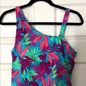 Lands' End Vibrant Leaf Print Bikini Top 14 Long